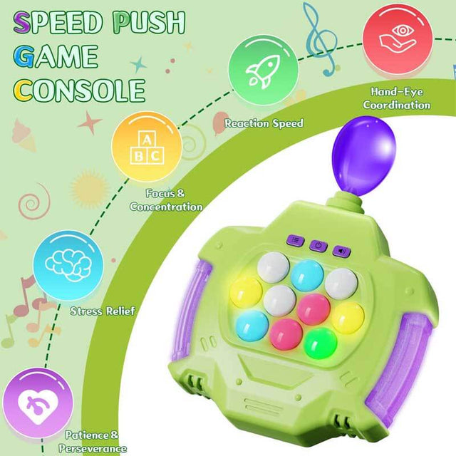 Fast Push Puzzle Game Console, Light up Handheld Pop it Fidget Toy for Kids 3-12, Funny Birthday Gifts for Girls and Boys | Shinymarch