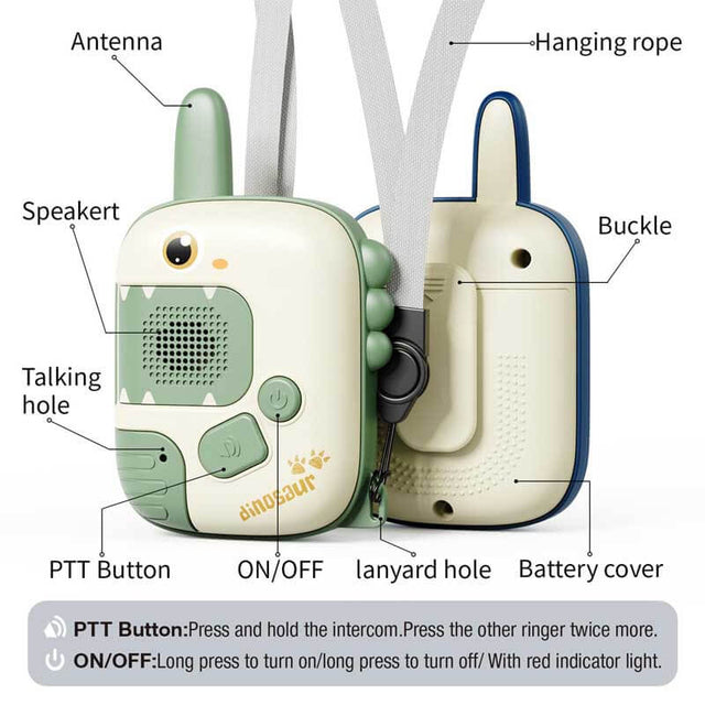 Kids Walkie Talkies Toys for Boys:Dinosaur Toys 2 Pack Birthday Gifts for 3 4 5-7 8 Year Old Boys Toys for 4 5 6 7 8-10 Year Old Camping Outdoor Games,Christmas Stocking Stuffers for Boys Girls | Shinymarch