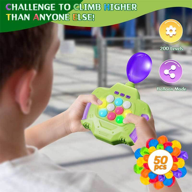 Fast Push Puzzle Game Console, Light up Handheld Pop it Fidget Toy for Kids 3-12, Funny Birthday Gifts for Girls and Boys | Shinymarch