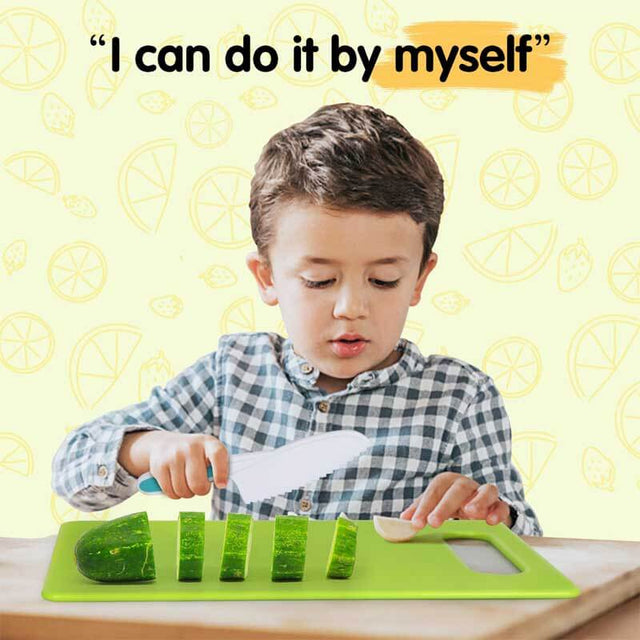 28PCS Toddler Knife Set - Kids Knifes for Real Cooking, Montessori Kids Kitchen Knife Set with Cutting Board Crinkle Cutters Kid Safe Knives, Toddlers Kitchen Tools for Age 2-10 Year Old Girl Boy | Shinymarch