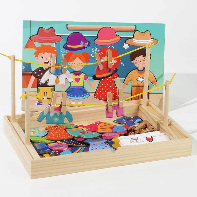 Creative Dress-Up Puzzle & Drying Rack Play Set | Shinymarch