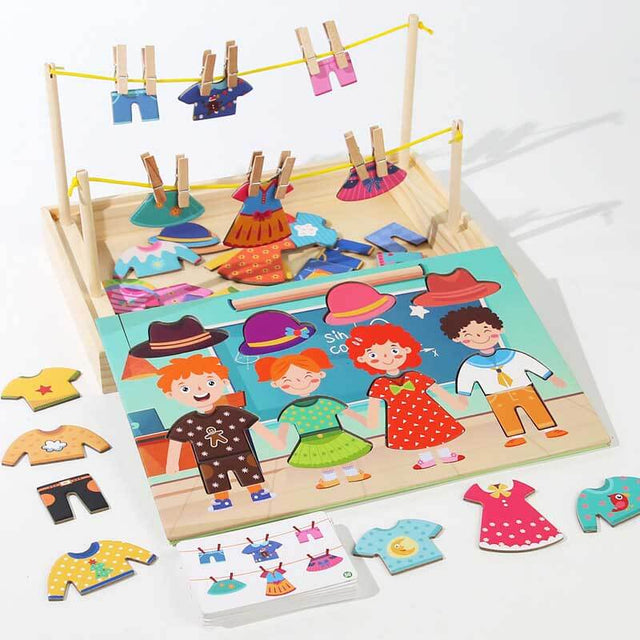 Creative Dress-Up Puzzle & Drying Rack Play Set | Shinymarch