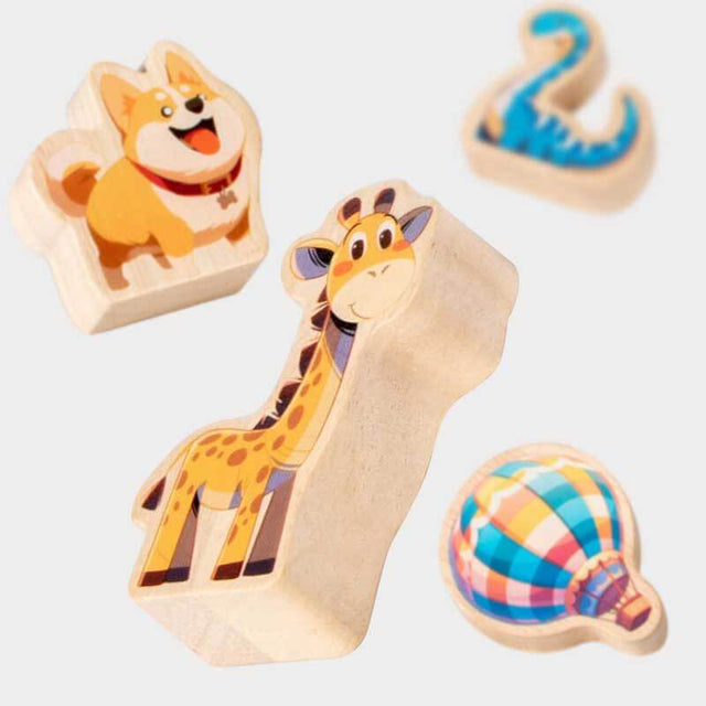 Animal Stacking Building Blocks - Animal Stacking Toy, Animal Stacking Building Blocks - Dinosaur Design Stacking Balance Game - Animal Stacking Toys Balance Game for Girls, Boys, Kids Aged 3+ | Shinymarch