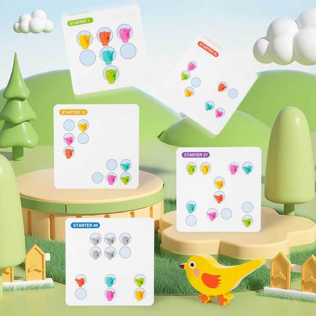 Little Bird Color Recognition Fine Motor Skills Game Color Matching Toy Educational Learning Toy for Age 3-6 | Shinymarch