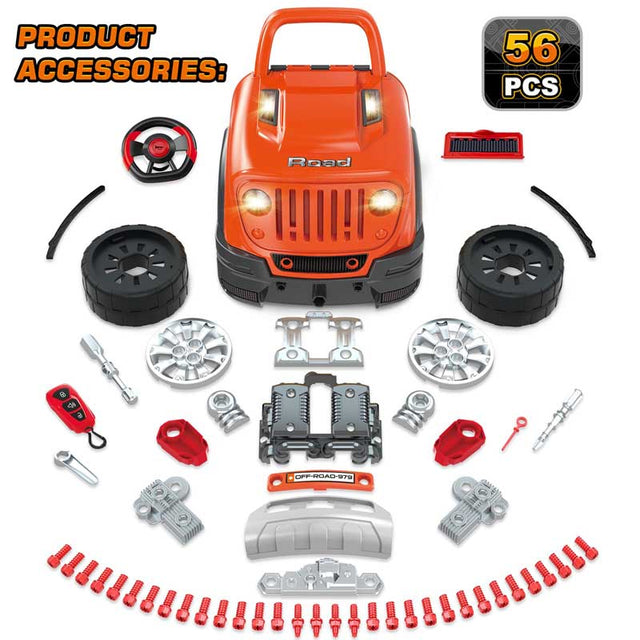 Large Truck Engine Toys for Kids 3-8 Years Old, Big Truck Builder Kit, Mechanic Repair Set for Kids, Ideal Christmas, Birthday Gifts | Shinymarch