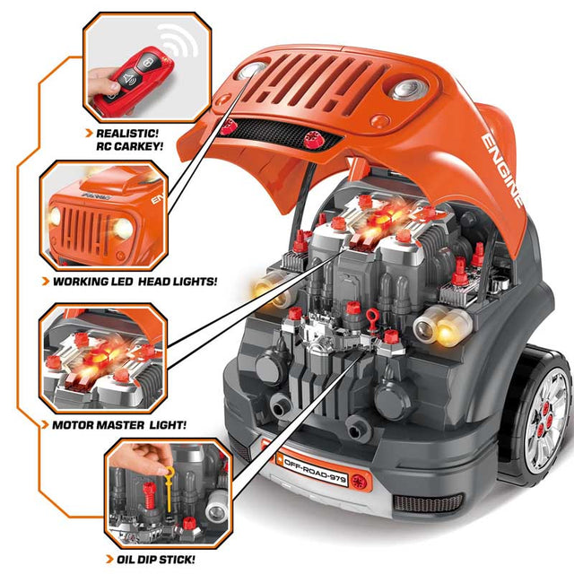 Large Truck Engine Toys for Kids 3-8 Years Old, Big Truck Builder Kit, Mechanic Repair Set for Kids, Ideal Christmas, Birthday Gifts | Shinymarch