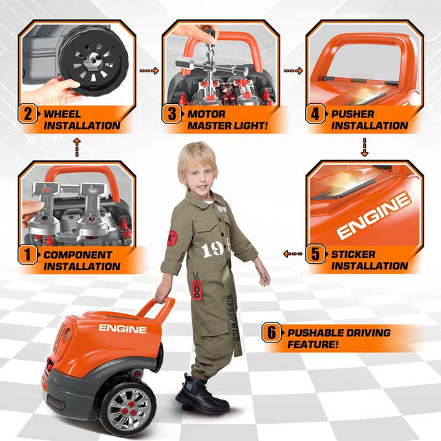 Large Truck Engine Toys for Kids 3-8 Years Old, Big Truck Builder Kit, Mechanic Repair Set for Kids, Ideal Christmas, Birthday Gifts | Shinymarch