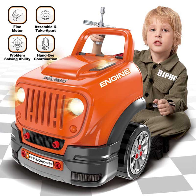 Large Truck Engine Toys for Kids 3-8 Years Old, Big Truck Builder Kit, Mechanic Repair Set for Kids, Ideal Christmas, Birthday Gifts | Shinymarch