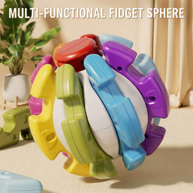 Montessori Busy Ball Toy for Toddlers – 6-in-1 Transformable Activity Ball with Bright Colors, Fine Motor Skills Training, Educational Construction Toy for Kids Ages 1-3, Safe ABS Material | Shinymarch