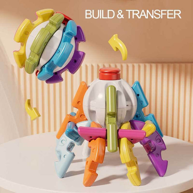 Montessori Busy Ball Toy for Toddlers – 6-in-1 Transformable Activity Ball with Bright Colors, Fine Motor Skills Training, Educational Construction Toy for Kids Ages 1-3, Safe ABS Material | Shinymarch