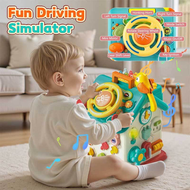 Montessori Musical Busy House Toy for 1 2 3 Year Old Baby Toddlers, Multi-Functional Cube Sensory Large House Set - Learning Educational Activity Toys for Boys Girls Kids Age 18+ Months Birthday Gifts | Shinymarch