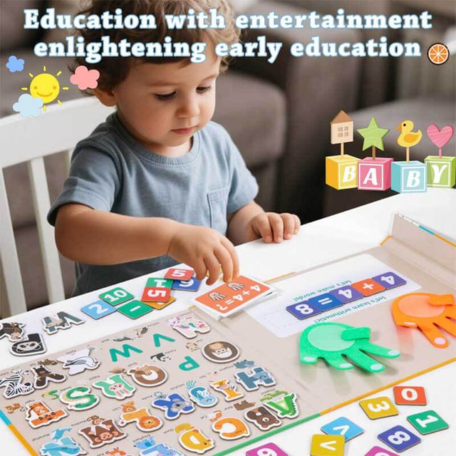 Magnetic Alphabet & Number with Animal-Shaped 2-in-1 ABC & Math Learning Toys for Kids Ages 3-6 | Spelling, Counting, Montessori Preschool Educational Toy with Storage Book | Shinymarch