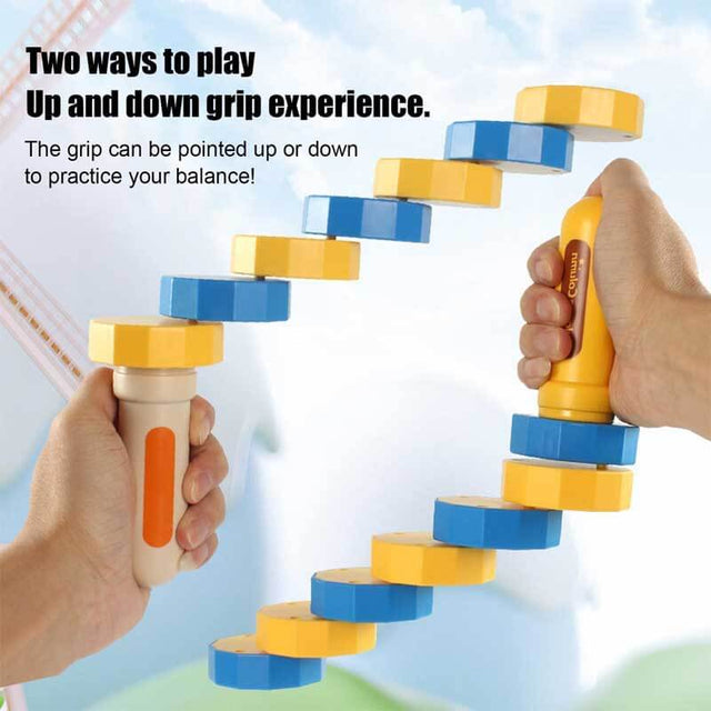 Wooden Balance Challenge Set, Handheld Coordination Toy for Kids & Adults, Improves Focus, Patience & Motor Skills, Fun Fidget Balancer Game Gift for Parties, Classrooms & Family Play | Shinymarch