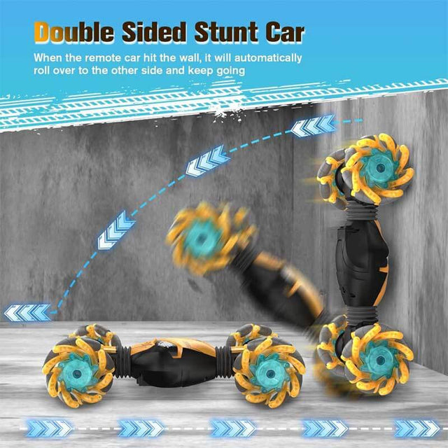 RC Stunt Car for Kids, Remote Control Stunt Gesture RC Car with Music, Double Sided 360 Degree Spins and Flips Gesture Sensor Toy Cars, for 8-15 Years Boy Girl, Birthday | Shinymarch