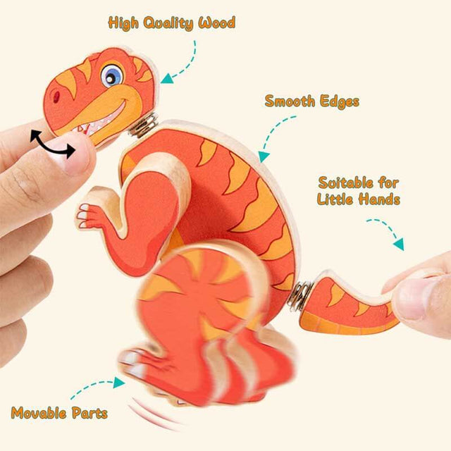 Dinosaur Snap Together Building Toys,STEM Wooden Build Blocks Kits,Take Apart Dinosaur Playset, Fine Motor Skill Montessori Educational Learning Toys Gift for 3 4 5 6 Years Kids | Shinymarch