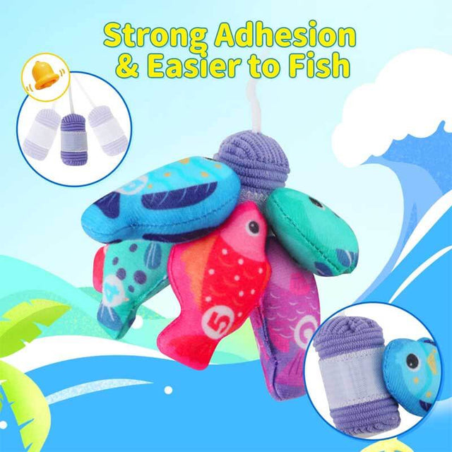 Montessori Cloth Fishing Game Toy for 1-3 Year Old, Stacking Cups with Numbers Counting, Color Sorting & Shape Learning, Toddler Educational Toys for Babies 6-18M+, Birthday Easter Gift for Boys Girls | Shinymarch