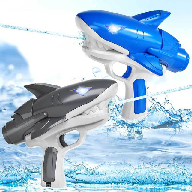 2 Pack Electric Water Guns, Shark Automatic Electric Squirt Gun Water Toys, 26-28 FT Range Water Guns for Kids, Auto Water Gun Pistol Summer Outdoor Pool Toy for Adult Kids | Shinymarch