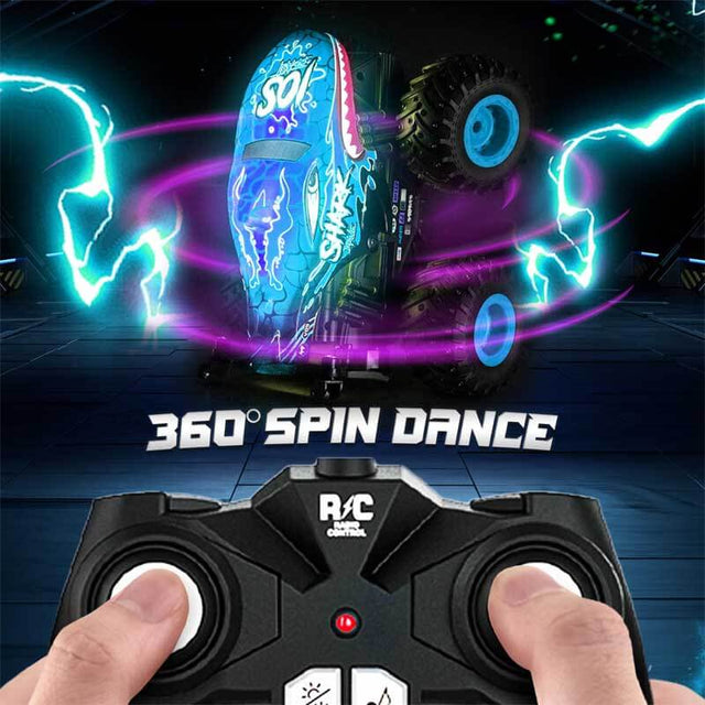 Monster Truck Toys - Remote Control Monster Truck with Light & Music, Dinosaur Toys for Kids, 1:20 Scale RC Truck with 360° Spins and Drifting, Remote Control Car for Boys Blue | Shinymarch