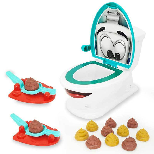 Poop Toys, Famliy Shooting Game, Funny Creativity Family Game, for 4-10 Year Old Kids Boy Girl, Include 1 Toilet Bowl, 1 Dexterity Launchers, 12 Soft Plastic Toy Poops | Shinymarch