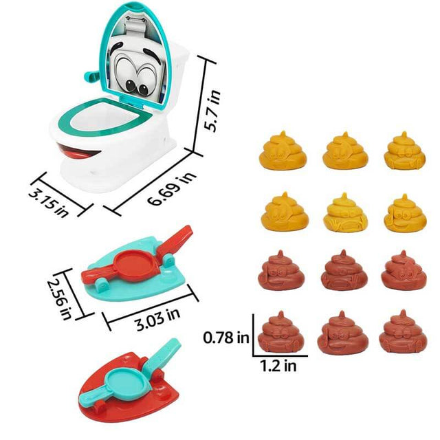 Poop Toys, Famliy Shooting Game, Funny Creativity Family Game, for 4-10 Year Old Kids Boy Girl, Include 1 Toilet Bowl, 1 Dexterity Launchers, 12 Soft Plastic Toy Poops | Shinymarch