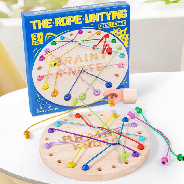Rope Untangling Game, Twisted Rope Puzzle Game, Untangle Stack Puzzle Sorting Board Game, Brain Teaser Fine Motor Skills Toys, String Solution Central Lacing Toy | Shinymarch