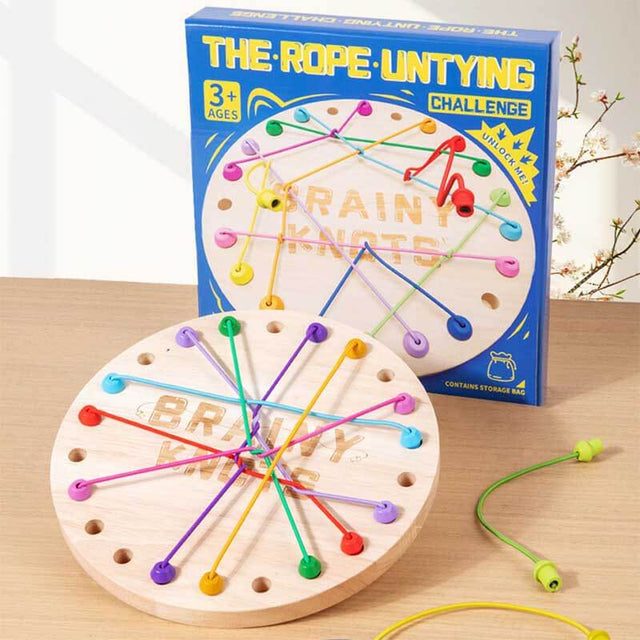 Rope Untangling Game, Twisted Rope Puzzle Game, Untangle Stack Puzzle Sorting Board Game, Brain Teaser Fine Motor Skills Toys, String Solution Central Lacing Toy | Shinymarch