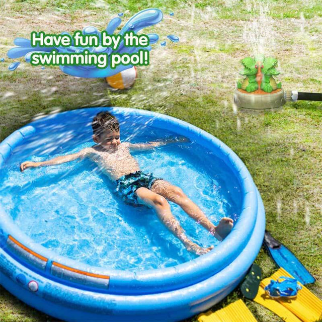 Water Sprinkler for Kids Outdoor Play, Dinosaur Summer Water Toys Attached to Garden Hose for Splashing Fun for Yard for Outside, Outdoor Water Play Sprinklers Toys for Kids Ages 3-5 4-8 8-12 | Shinymarch