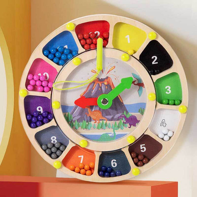 Magnetic Color and Clock Maze, Montessori Toy for 3-6 Years Old, Wooden Magnet Balls Puzzles,Toddler Busy Board Game,Preschool Learning Activities, Sensory Toys, Fine Motor Skills Gifts for Kids | Shinymarch