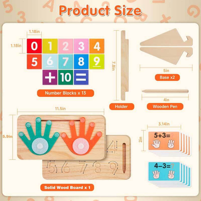 Montessori Toys for 3-5 Year Old, Double-Sided Educational Learning Math manipulatives Number Counting Blocks Toys for Kids, Preschool Math Games for Toddlers 3 4 5 Year Old, Boys Girls Birthday Gifts | Shinymarch