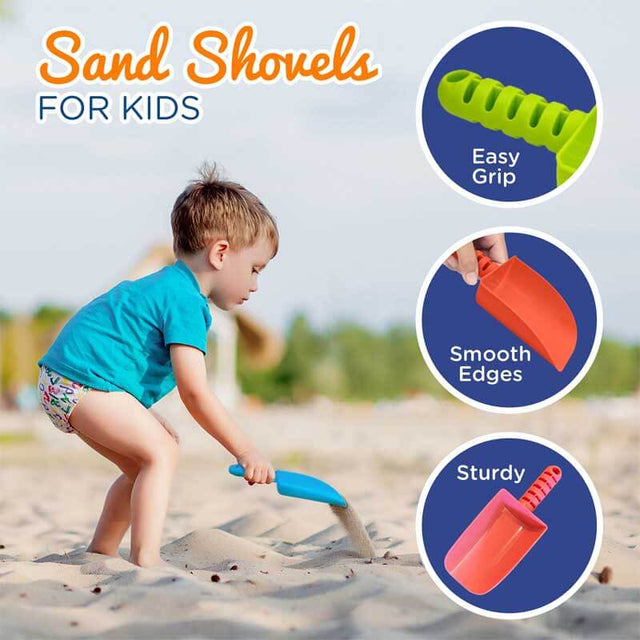 Novelty Sand Shovel for Kids Bulk, 24 Pack Heavy Duty Plastic Beach Shovels - for Planting, Toddler Digging & Garden Tool, Sandbox Toys, End of Year Student Gifts from Teacher | Shinymarch