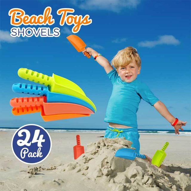 Novelty Sand Shovel for Kids Bulk, 24 Pack Heavy Duty Plastic Beach Shovels - for Planting, Toddler Digging & Garden Tool, Sandbox Toys, End of Year Student Gifts from Teacher | Shinymarch