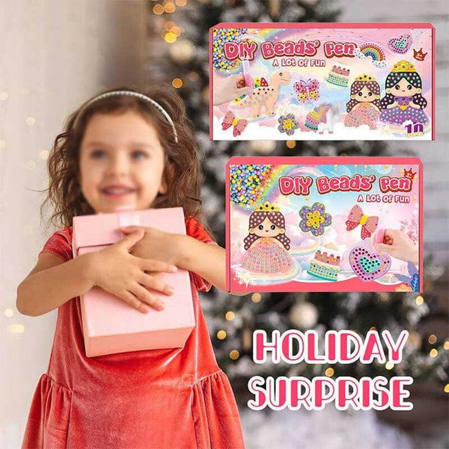 DIY Bead Art & Mosaic Kit for Kids Ages 6-12 – Complete Craft Set with Bead Pens, Colorful Templates, and Fun Stencils – Creative Arts & Crafts Activity for Boys and Girls | Shinymarch