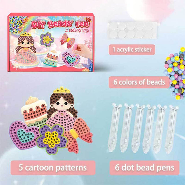 DIY Bead Art & Mosaic Kit for Kids Ages 6-12 – Complete Craft Set with Bead Pens, Colorful Templates, and Fun Stencils – Creative Arts & Crafts Activity for Boys and Girls | Shinymarch