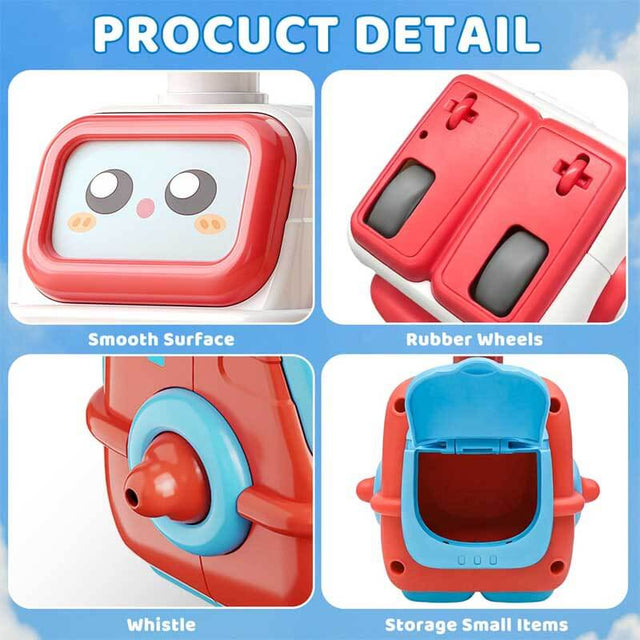 Robot Car Toys for Toddlers 2 3 Year Old, Press to Go Car Toy, Push Go Racing Cars, Play Vehicle Set, Birthday Gifts Boys Girls for Kids | Shinymarch