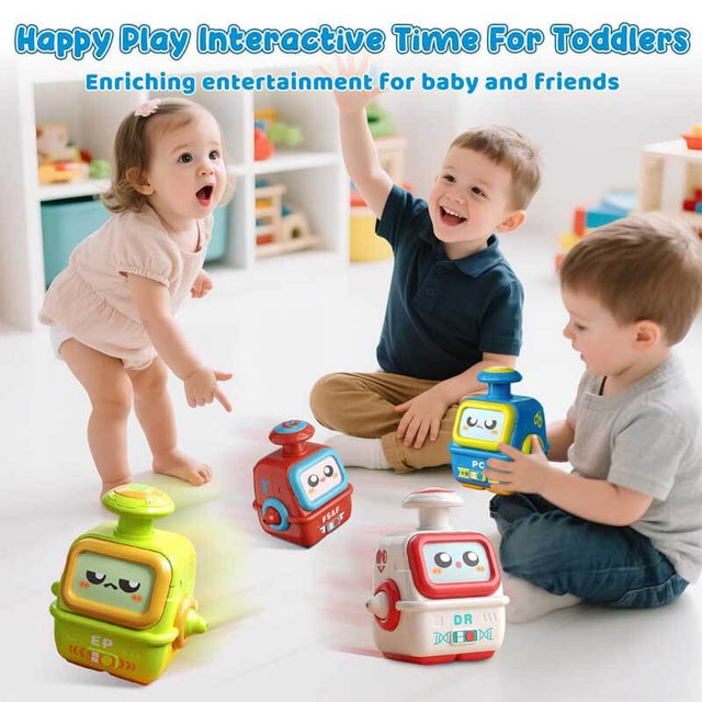 Robot Car Toys for Toddlers 2 3 Year Old, Press to Go Car Toy, Push Go Racing Cars, Play Vehicle Set, Birthday Gifts Boys Girls for Kids | Shinymarch