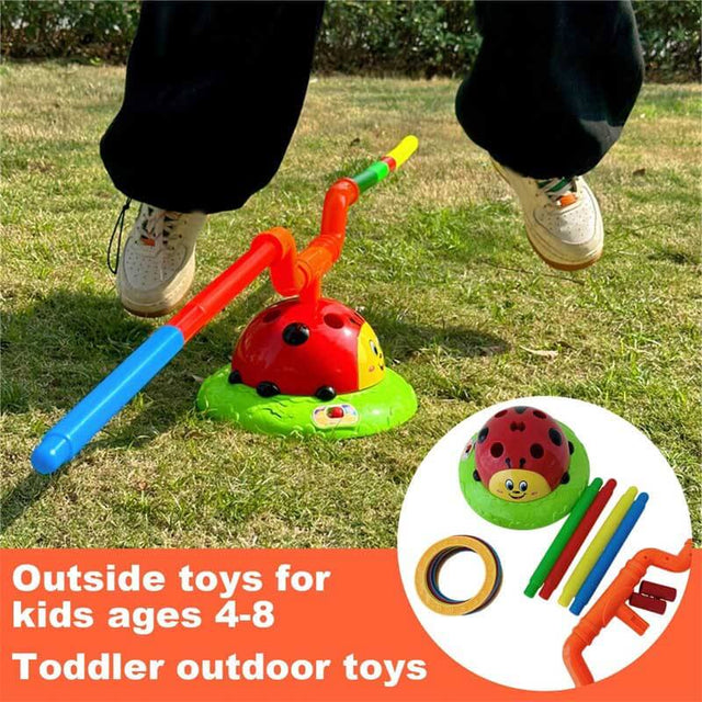 Musical Jump Toy - Fun Ladybug Musical Toy Ring Game, 2-in-1 Jumping Toss Activity | Outdoor Indoor Kids, Summer Play Equipment for Toddler Boys Girls Backyard Active Entertainment | Shinymarch