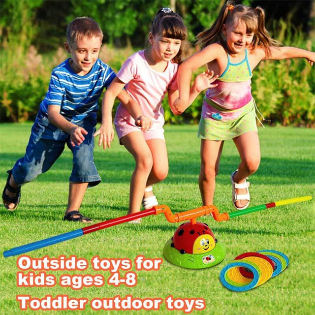 Musical Jump Toy - Fun Ladybug Musical Toy Ring Game, 2-in-1 Jumping Toss Activity | Outdoor Indoor Kids, Summer Play Equipment for Toddler Boys Girls Backyard Active Entertainment | Shinymarch