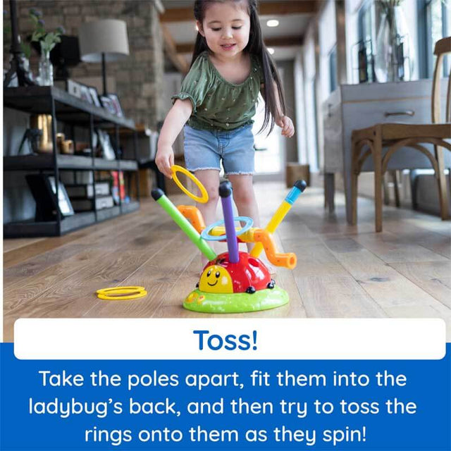 Musical Jump Toy - Fun Ladybug Musical Toy Ring Game, 2-in-1 Jumping Toss Activity | Outdoor Indoor Kids, Summer Play Equipment for Toddler Boys Girls Backyard Active Entertainment | Shinymarch