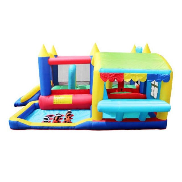 7 in 1 Inflatable Bounce House, Bouncy House with Ball Pit for Kids Indoor Outdoor Party Family Fun, Obstacles, Toddler Jump Bouncy Castle with Ball Pit for Birthday Party Gifts | Shinymarch