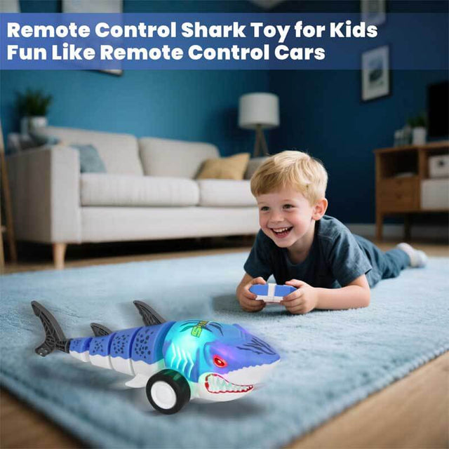 Remote Control Shark Toy for Kids, Fun Like Remote Control Cars, with 2.4Ghz RC Shark Wiggle & Straight Modes, Cool Lights, 360° Rotation Flexible Tail Fin, Shark Toys for Boys 8-12 | Shinymarch