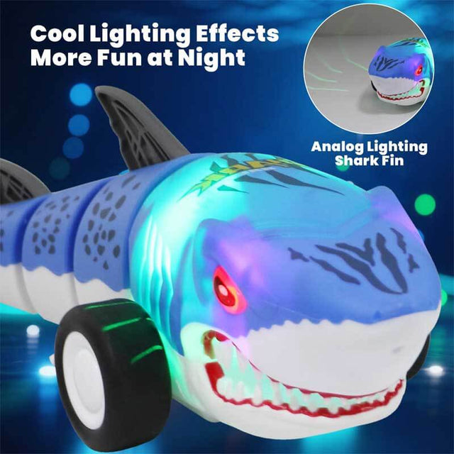 Remote Control Shark Toy for Kids, Fun Like Remote Control Cars, with 2.4Ghz RC Shark Wiggle & Straight Modes, Cool Lights, 360° Rotation Flexible Tail Fin, Shark Toys for Boys 8-12 | Shinymarch