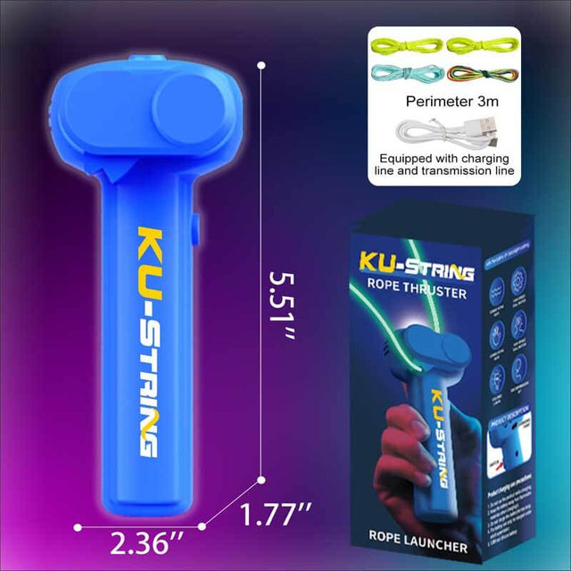 Glow-in-The-Dark Blue Light Rope Launcher โ Magical Gravity-Defying Toy, Safe & Portable, Stunning Glow Effect, Easy to Use, for Indoor & Outdoor Fun (Deep Blue) | Shinymarch