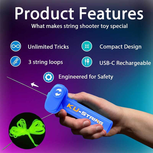 Glow-in-The-Dark Blue Light Rope Launcher โ Magical Gravity-Defying Toy, Safe & Portable, Stunning Glow Effect, Easy to Use, for Indoor & Outdoor Fun (Deep Blue) | Shinymarch