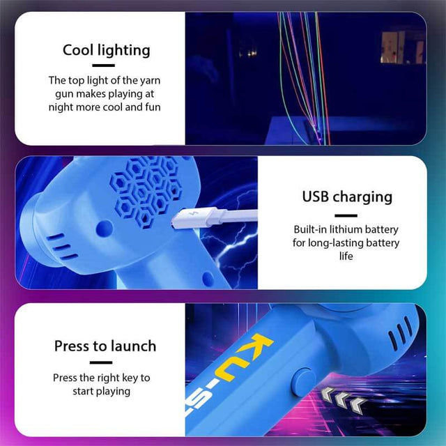 Glow-in-The-Dark Blue Light Rope Launcher โ Magical Gravity-Defying Toy, Safe & Portable, Stunning Glow Effect, Easy to Use, for Indoor & Outdoor Fun (Deep Blue) | Shinymarch