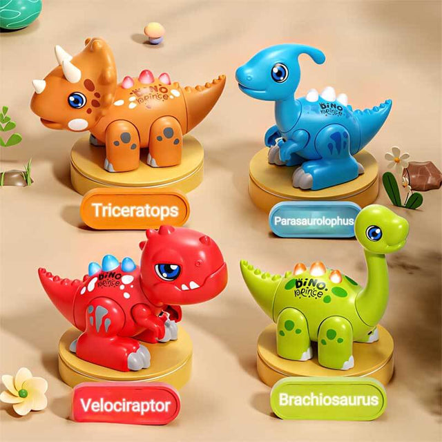 Magnetic Dinosaur Toy Set for Kids Ages 3-5, Mix & Match Action Figures with Lights & Sounds, 24 Pcs Tools Include Flash Cards and Dinosaur Egg, Creative STEM Educational Gift for Boys and Girls | Shinymarch