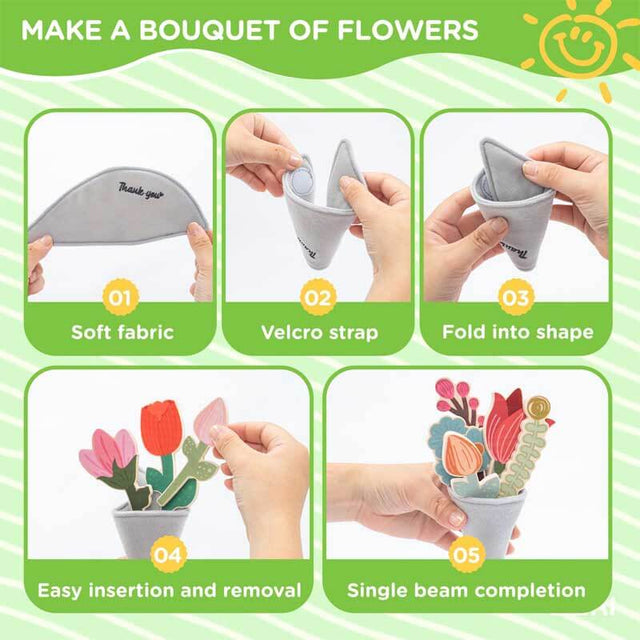 Toddler Wooden Gardening Toys Set-30 Pieces with Hand-held Flower Box for 3 to 8 Year Old Pretend Play Flower Garden Toy,Kids Learning Resources Educational Toy,Girls Birthday Gift | Shinymarch