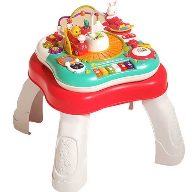 3-in-1 Multifunctional Kids Activity Table with Musical Piano, Train Set, Bead Maze, Drawing Board & Sand Play – Educational Toy Playset for Toddlers and Preschoolers | Shinymarch
