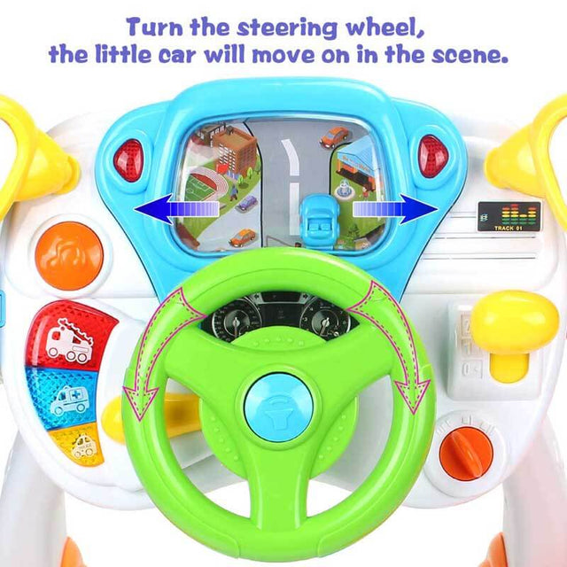 Kids' Driving Car Simulation Toys, Simulated driving toy, Pretend play car, Interactive steering wheel toy, Kids driving experience, Toddler car with music and lights, Indoor safe driving toy, Electronic learning car for toddlers, 2-4 year old ride-on toy, Pedal and steering car toy, Educational vehicle toy for kids | Shinymarch