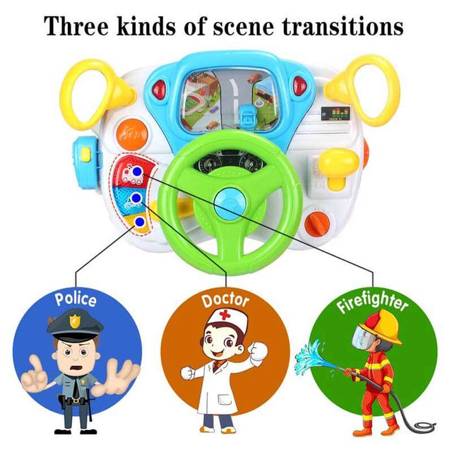 Kids' Driving Car Simulation Toys, Simulated driving toy, Pretend play car, Interactive steering wheel toy, Kids driving experience, Toddler car with music and lights, Indoor safe driving toy, Electronic learning car for toddlers, 2-4 year old ride-on toy, Pedal and steering car toy, Educational vehicle toy for kids | Shinymarch