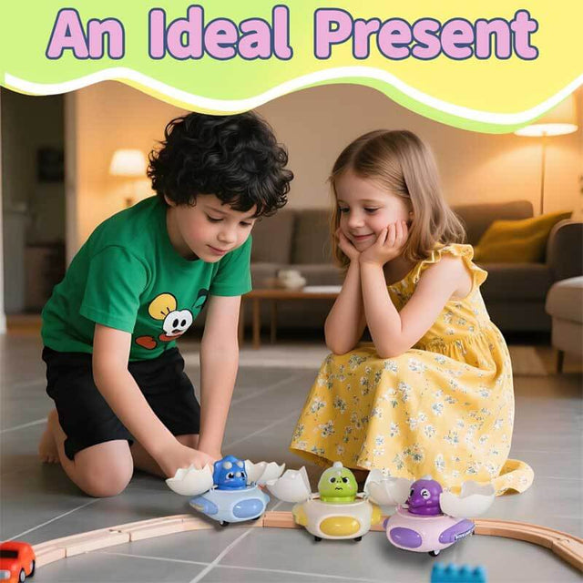 Dino Egg Car Toys | Effortless Roll-to-Go Transforming Racers | Perfect for Kids (3-Pack) | Shinymarch